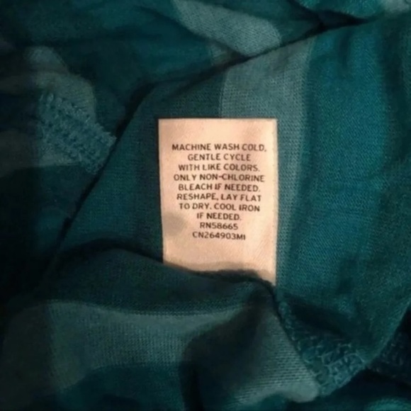 Caslon Green Striped Long Sleeve Top Size M - Never Worn - Picture 5 of 5